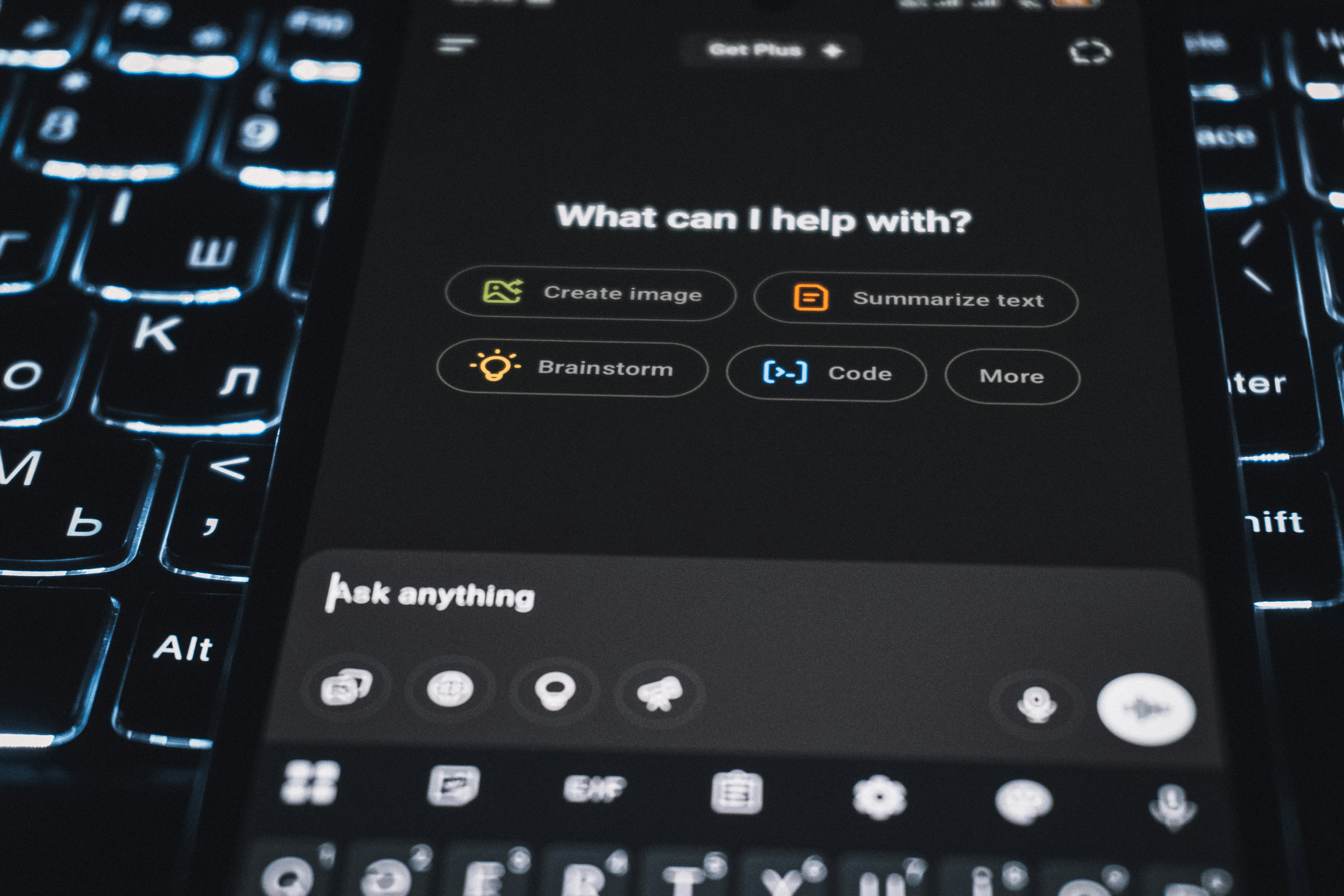 AI tool app open on a phone