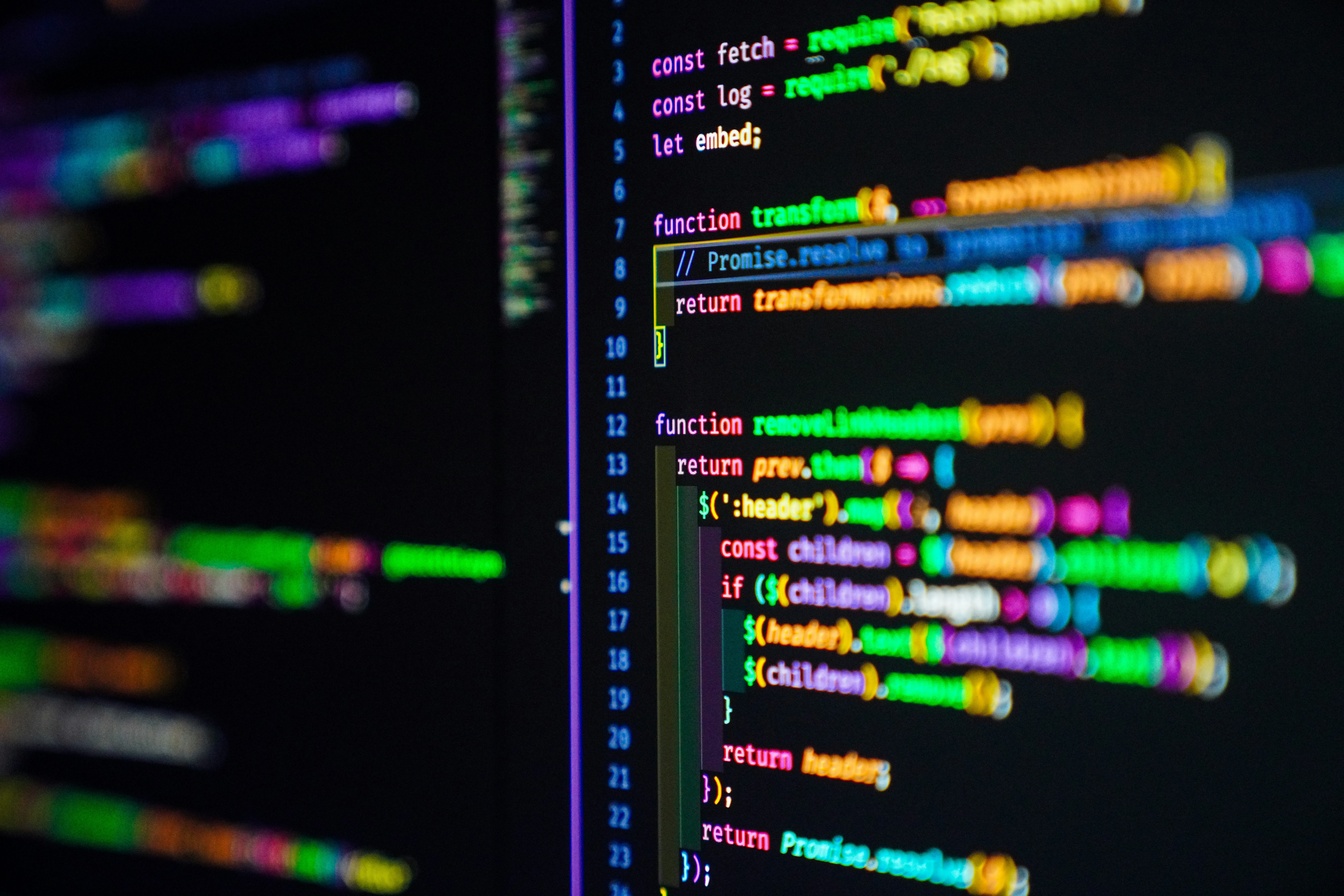 code on a dark screen in an open editor