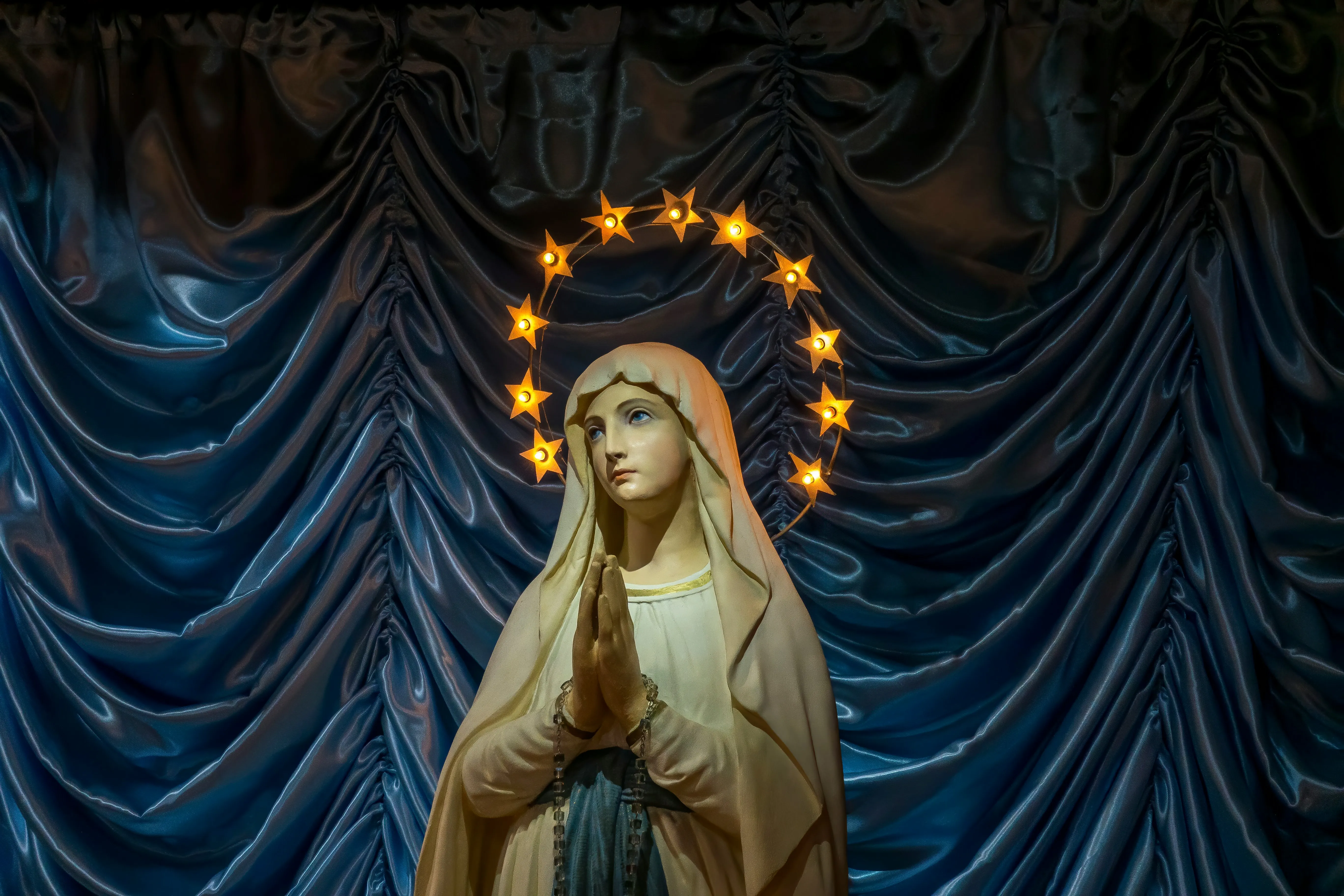 a woman saint with a halo