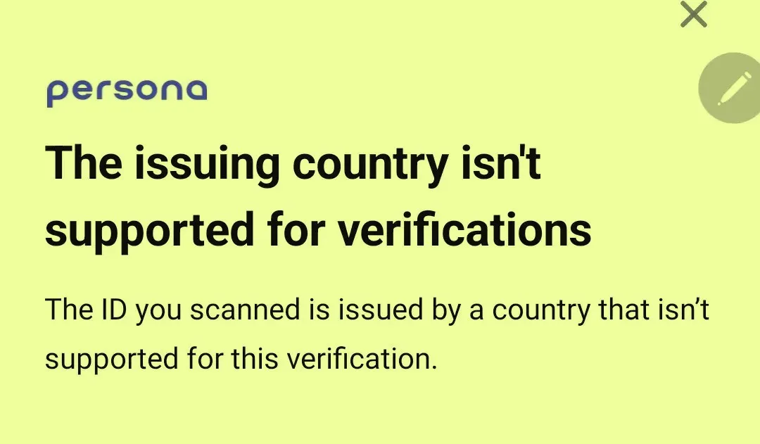 message from LinkedIn: The issuing country isn