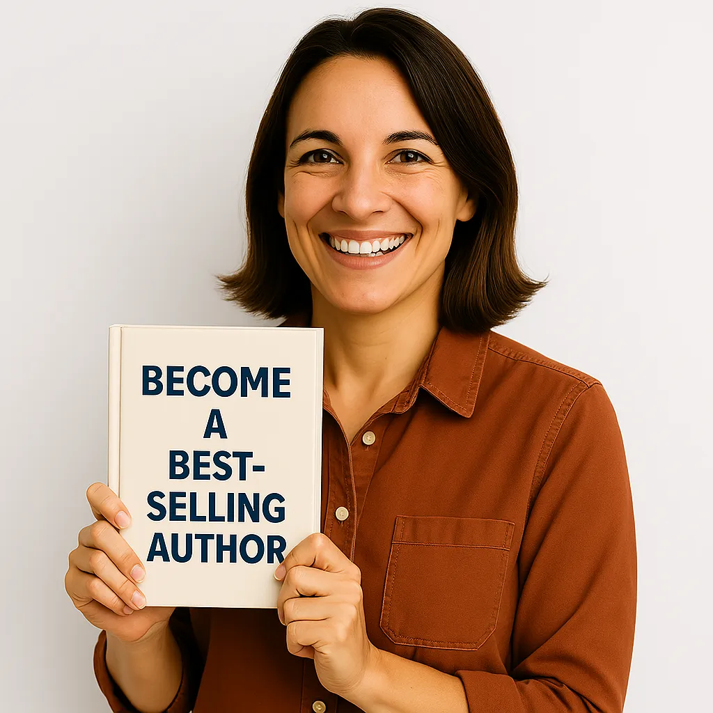 writer holding a book