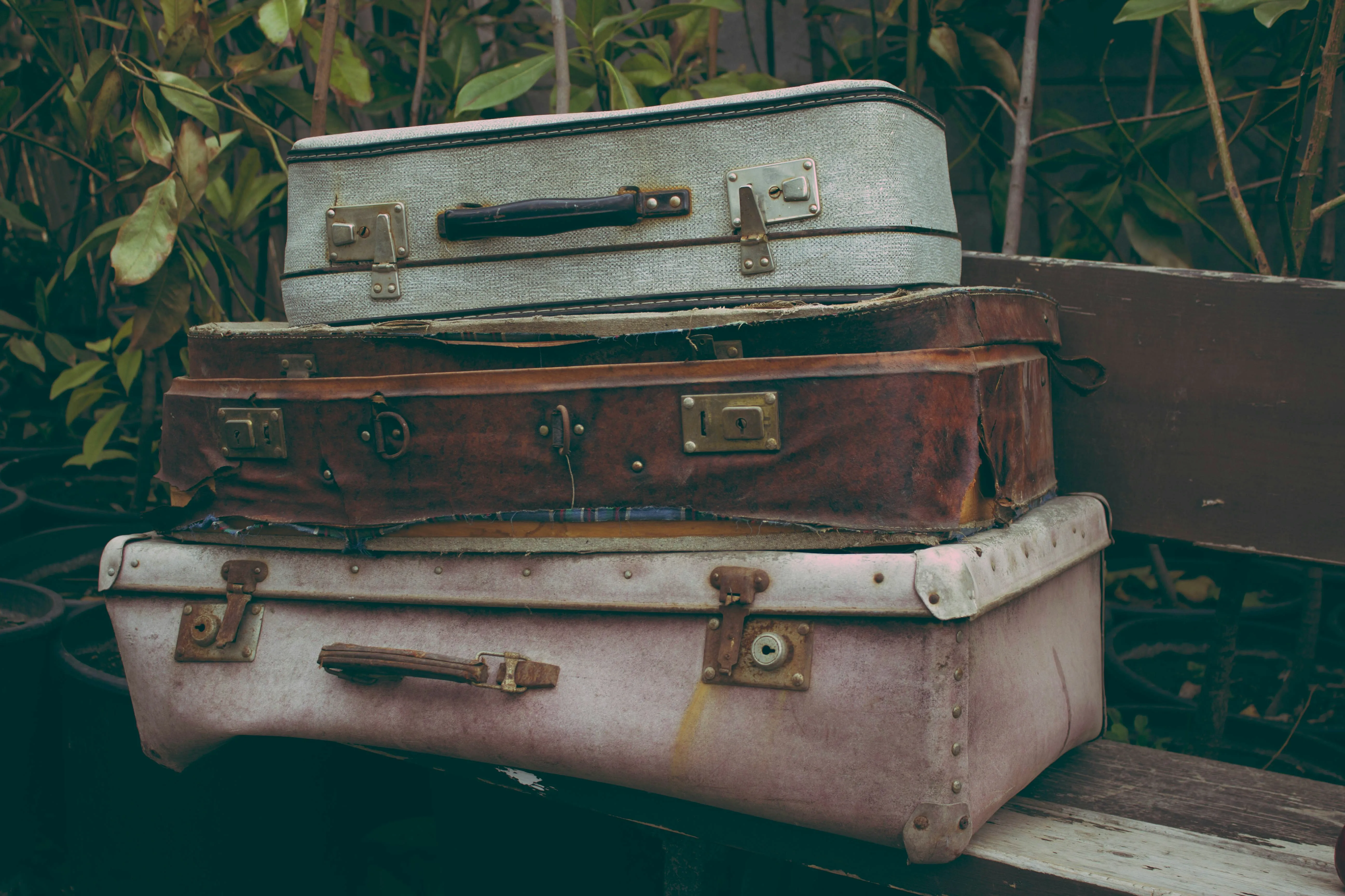 suitcases on top of each other