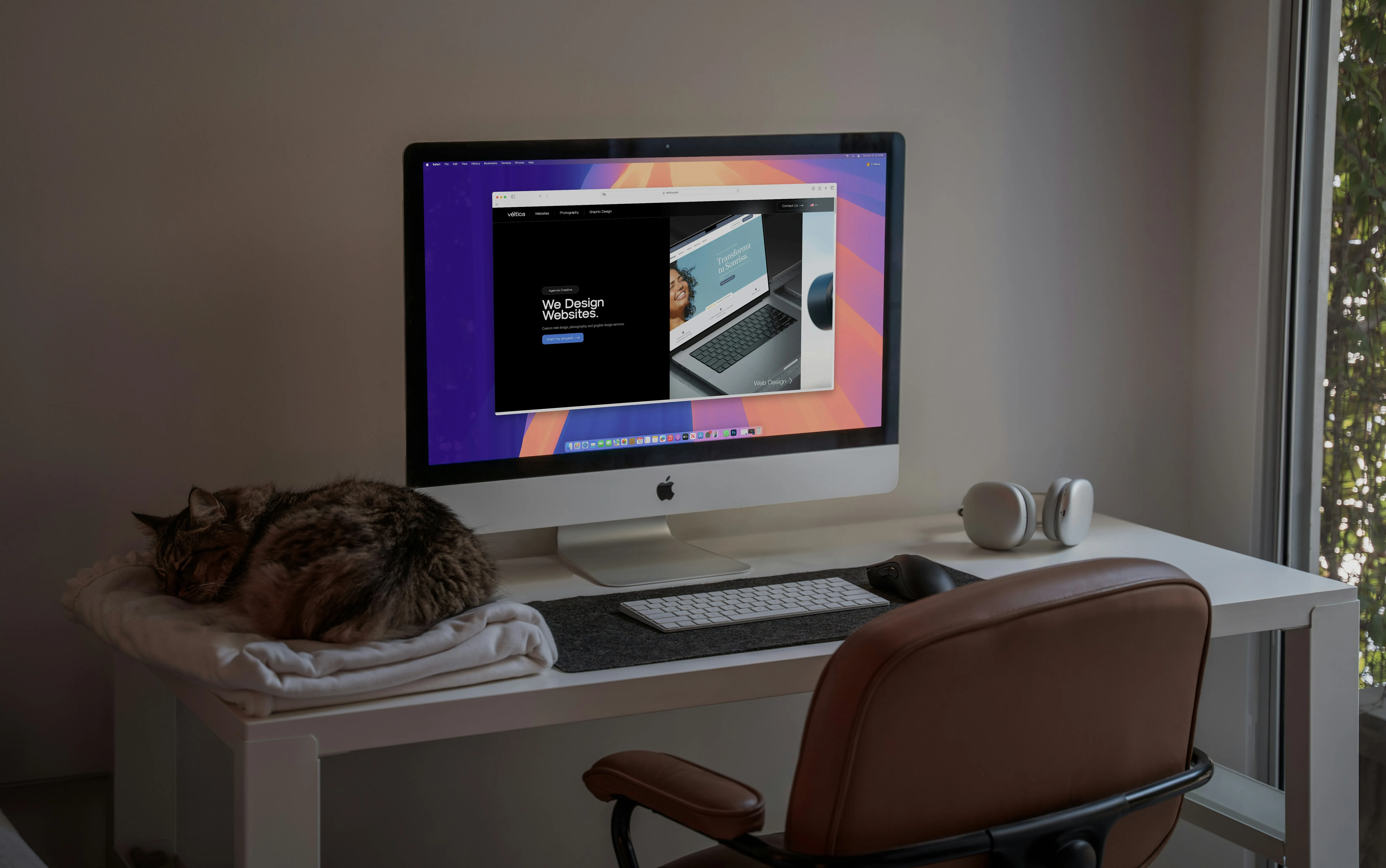 computer screen with website design